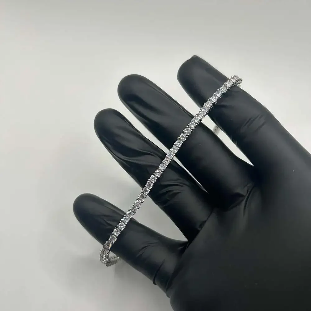 Moissanite Tennis Bracelet Silver 3mm 8 Inch Brand New VVS1 Crazy Shine No Pass